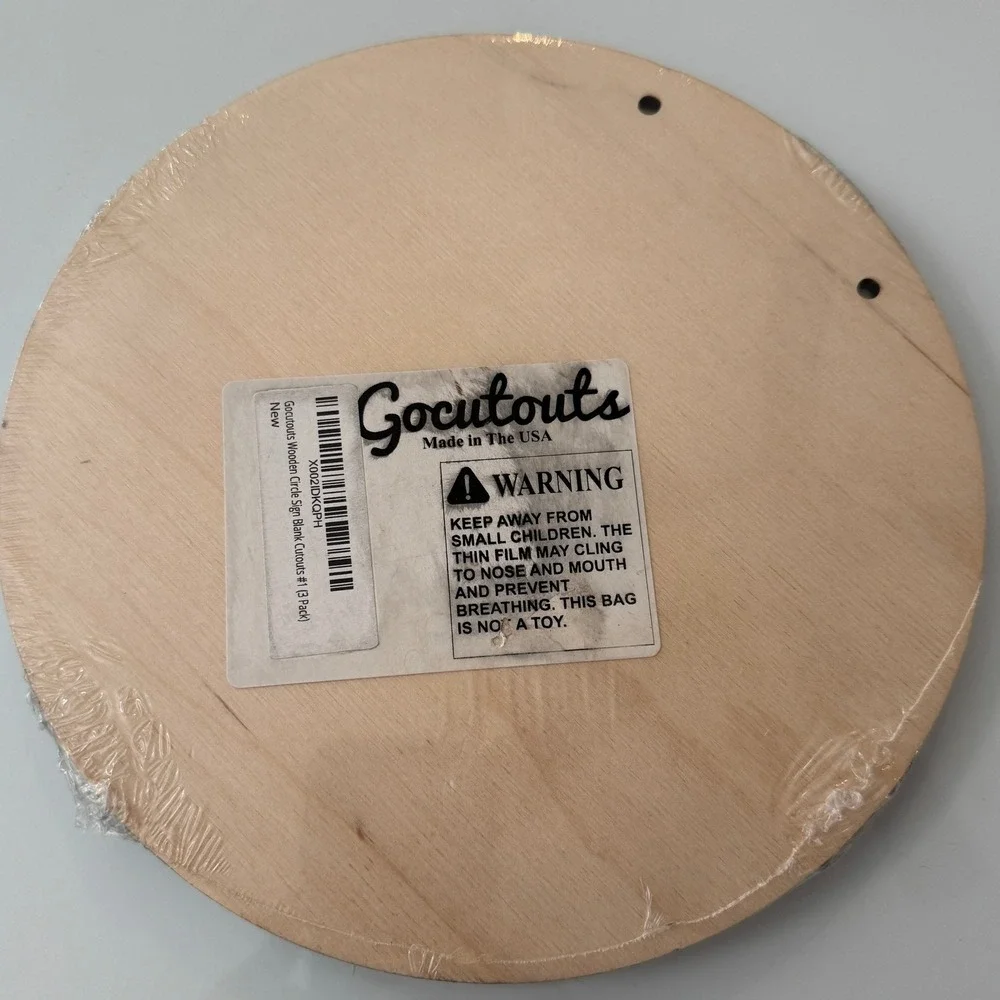 Gocutouts Wooden Circle Sign Blank Cutouts 3 Pack New Made USA Ready To Decorate
